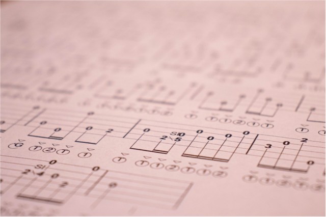 Photo of banjo tablature